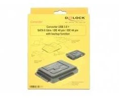 DELOCK Konverter USB 3.0 zu SATA 6 Gb/s / IDE 40 Pin / IDE 44 Pin mit Backup Funktion