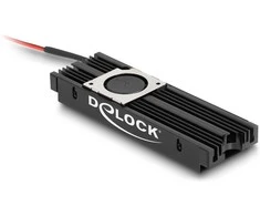 Vaizdo plokštė „DeLOCK“ radiatorius su ventiliatoriumi, skirtas M.2 SSD 2280, juodas