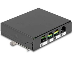 Delock Leergehäuse 4 Port für Keystone RJ-Module juodas - zur Montage an Tisch, Wand oder Hutschiene