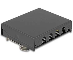 Delock Leergehäuse 4 Port für Keystone RJ-Module juodas - zur Montage an Tisch, Wand oder Hutschiene