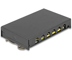 Delock Leergehäuse 6 Port für Keystone RJ-Module juodas - zur Montage an Tisch, Wand oder Hutschiene
