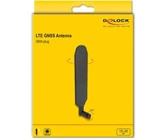 Delock LTE GNSS Antenne SMA Stecker 1,5 - 3,0 dBi omnidirektional drehbar mit Kippgelenk juodas