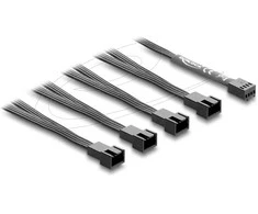 Delock Lüfterkabel Splitter 1 x 4 Pin PWM Buchse zu 4 x 4 Pin PWM Stecker juodas ? 40 cm Länge mit 20 cm Abzweigen