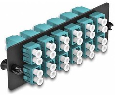 Delock LWL Adapteris Panel LC Duplex OM4 12 Port aqua