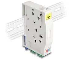 Delock LWL Anschlussdose für Hutschiene mit Spleißhalter und 2 x LC Duplex Kupplung