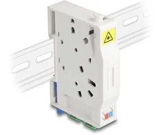 Delock LWL Anschlussdose für Hutschiene mit Spleißhalter und 2 x SC Simplex Kupplung
