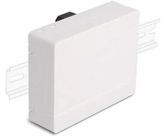 Delock LWL Anschlussdose für Hutschiene 4 x SC Simplex oder LC Duplex baltas
