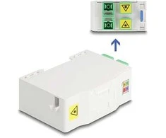 Delock LWL Anschlussdose für Hutschiene mit Spleißhalter und 4 x SC Simplex Kupplung