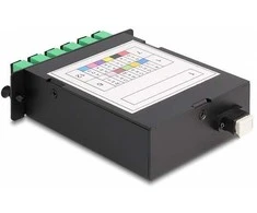 Delock LWL HD (High Density) Kassette MPO Stecker zu 12 x SC Simplex Buchse, 12 Fasern, Singlemode, Polarität A, 9/125 µm