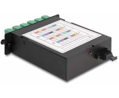 Delock LWL HD (High Density) Kassette MPO Stecker zu 12 x LC Duplex Buchse, 24 Fasern, Singlemode, Polarität A, 9/125 µm