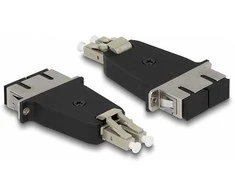Delock LWL Hybrid Kupplung LC Duplex Stecker zu SC Duplex Buchse beige