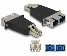 Delock LWL Hybrid Kupplung LC Duplex Stecker zu SC Duplex Buchse beige