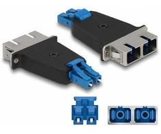 Delock LWL Hybrid Kupplung LC Duplex Stecker zu SC Duplex Buchse blau