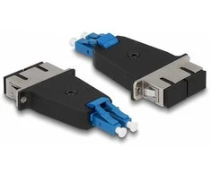 Delock LWL Hybrid Kupplung LC Duplex Stecker zu SC Duplex Buchse blau