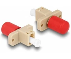 Delock LWL Hybrid Kupplung LC Simplex Buchse zu ST Simplex Buchse beige