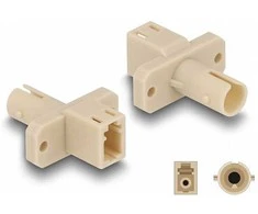 Delock LWL Hybrid Kupplung LC Simplex Buchse zu ST Simplex Buchse beige