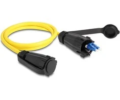 Delock LWL Kabelis LC Duplex zu LC Duplex mit Verschlusskappe Singlemode IP68 staub- und wasserdicht 1 m