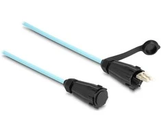 Delock LWL Kabelis LC Duplex zu LC Duplex mit Verschlusskappe Multimode OM3 IP68 staub- und wasserdicht 2 m