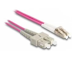 Delock LWL Kabelis mit Metallarmierung LC Duplex zu SC Duplex Multimode OM4 2 m