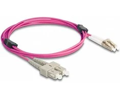 Delock LWL Kabelis mit Metallarmierung LC Duplex zu SC Duplex Multimode OM4 2 m