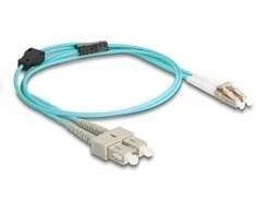 Delock LWL Kabelis mit Metallarmierung LC Duplex zu SC Duplex Multimode OM3 1 m
