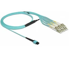Delock LWL Kabelis MPO Buchse zu 6 x LC Duplex Stecker, Multimode OM3, 50/125 µm, 2 m