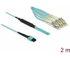 Delock LWL Kabelis MPO Buchse zu 6 x LC Duplex Stecker, Multimode OM3, 50/125 µm, 2 m