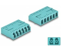 Delock LWL Kupplung HD LC Hexaplex Buchse zu LC Hexaplex Buchse aqua