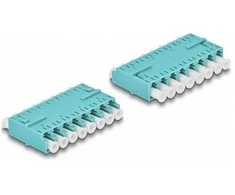 Delock LWL Kupplung HD LC Octuplex Buchse zu LC Octuplex Buchse aqua