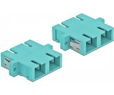 Delock LWL Kupplung SC Duplex Buchse zu SC Duplex Buchse Multimode 4 Stück hellblau