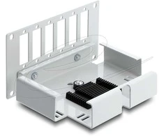 Delock LWL Patchfeld 6 Port für SC Duplex oder LC Quad grau Metall zur Hutschienen Montage