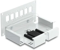 Delock LWL Patchfeld 6 Port für SC Simplex oder LC Duplex grau Metall zur Hutschienen Montage