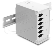 Delock LWL Patchfeld 6 Port für SC Simplex oder LC Duplex grau Metall zur Hutschienen Montage
