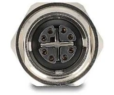 Delock M12 Adapteris X-kodiert 8 Pin Buchse zu RJ45 Buchse Cat.6A STP Metall