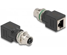 Delock M12 Adapteris X-kodiert 8 Pin Buchse zu RJ45 Buchse gerade