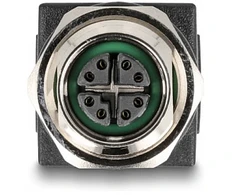 Delock M12 Adapteris X-kodiert 8 Pin Buchse zu RJ45 Buchse gerade