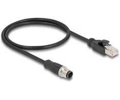 Delock M12 Adapterkabel D-kodiert 4 Pin Stecker zu RJ45 Stecker 50 cm