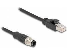 Delock M12 Adapterkabel D-kodiert 4 Pin Stecker zu RJ45 Stecker 50 cm