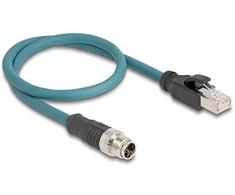 Delock M12 Adapterkabel X-kodiert 8 Pin Stecker zu RJ45 Stecker 50 cm