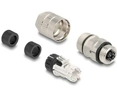 Delock M12 Buchse 8 Pin X-kodiert feldkonfektionierbar Cat.6A