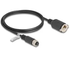 Delock M12 Kabelis A-kodiert 8 Pin Buchse zu RJ45 Buchse zum Einbau Cat.5e FTP 1 m juodas