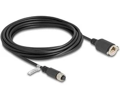 Delock M12 Kabelis A-kodiert 8 Pin Buchse zu RJ45 Buchse zum Einbau Cat.5e FTP 5 m juodas