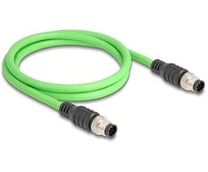 Delock M12 Kabelis A-kodiert 8 Pin Stecker zu Stecker PUR (TPU) 1 m