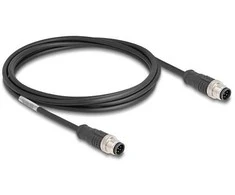 Delock M12 Kabelis A-kodiert 8 Pin Stecker zu Stecker PVC 2 m