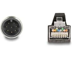 Delock M12 Kabelis A-kodiert 8 Pin Stecker zu RJ45 Stecker PUR (TPU) 2 m
