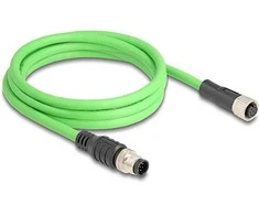 Delock M12 Kabelis A-kodiert 8 Pin Stecker zu Buchse PUR (TPU) 2 m