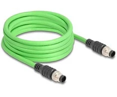 Delock M12 Kabelis A-kodiert 8 Pin Stecker zu Stecker PUR (TPU) 2 m