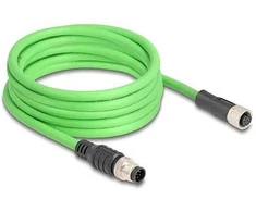 Delock M12 Kabelis A-kodiert 8 Pin Stecker zu Buchse PUR (TPU) 5 m