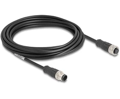 Delock M12 Kabelis A-kodiert 8 Pin Stecker zu Buchse PVC 5 m