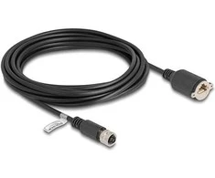 Delock M12 Kabelis D-kodiert 4 Pin Buchse zu RJ45 Buchse zum Einbau Cat.5e FTP 5 m juodas